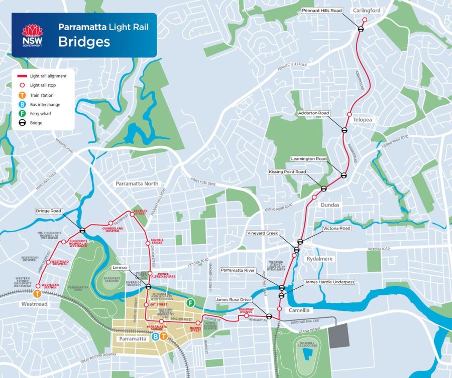 Parramatta Lightail Stage 1 maps
