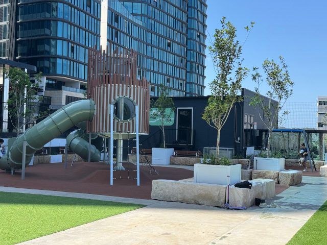 Wentworth Point’s pop-up town square includes temporary playgound